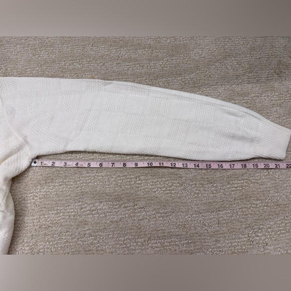 Vintage Christian Dior White V neck men’s sweater M - Picture 8 of 8